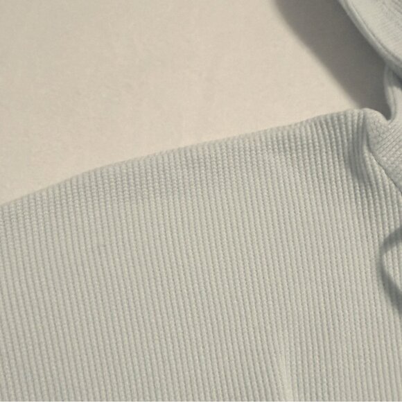 Medium Eileen Fisher Boxy Thermal Hoodie Long Sleeve Top Clearwater Blue - Picture 9 of 11